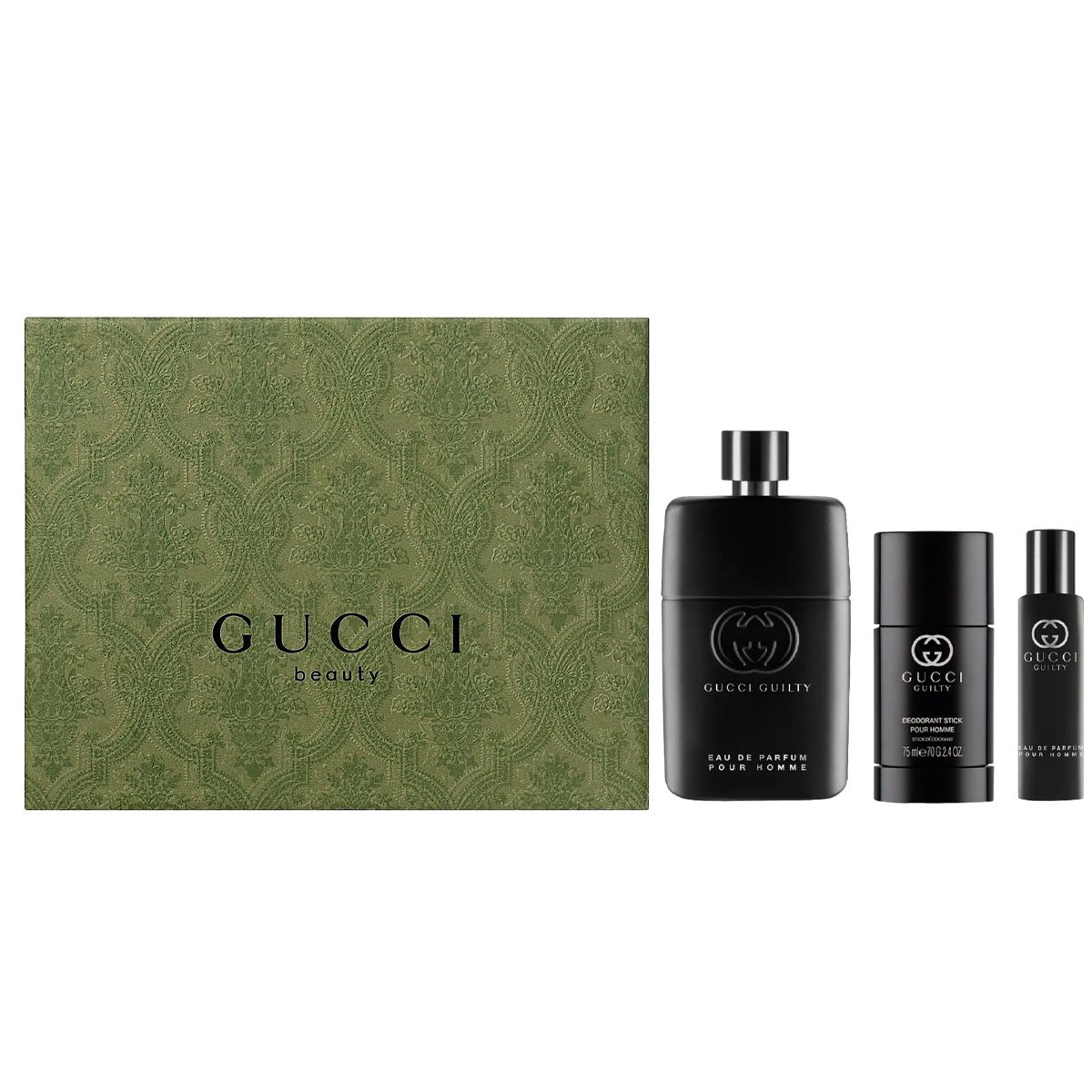 Gift Set Gucci Guilty Pour Homme Eau de Parfum 3pcs ( EDP 90ml & EDP 15ml & Deodorant Stick 75g )
