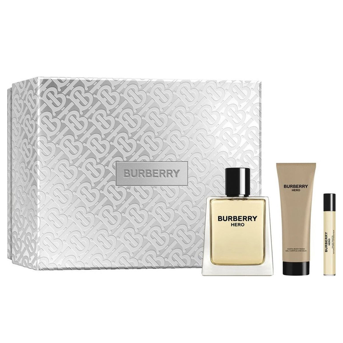 Gift Set Xmas 2021 Burberry Hero 3pcs ( EDT 100ml & Shower Gel 75ml & EDT 7.5ml )